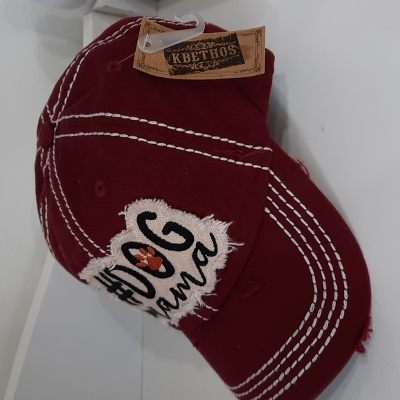 #Dog Momma Baseball Hat Cap Headwear Vintage Look KBETHOS NWT Burgundy - Picture 4 of 10
